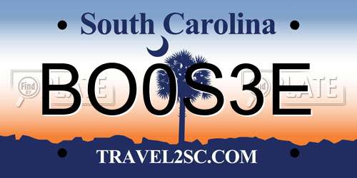 BO0S3E South Carolina License Plate