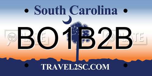 BO1B2B South Carolina License Plate
