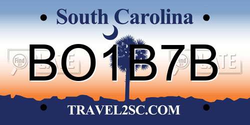 BO1B7B South Carolina License Plate