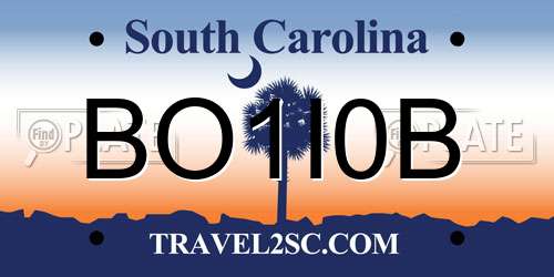 BO1I0B South Carolina License Plate