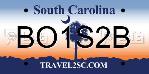 BO1S2B South Carolina License Plate
