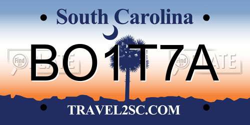 BO1T7A South Carolina License Plate