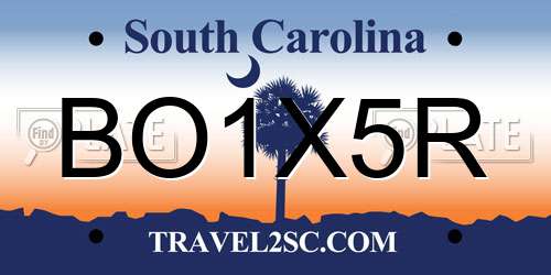 BO1X5R South Carolina License Plate