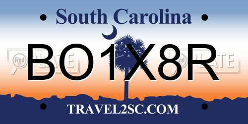 BO1X8R South Carolina License Plate