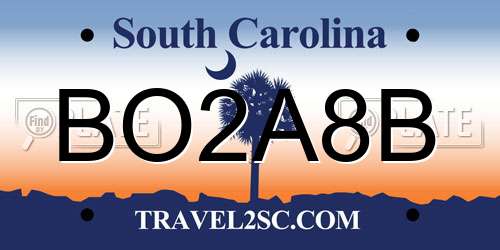 BO2A8B South Carolina License Plate