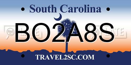 BO2A8S South Carolina License Plate