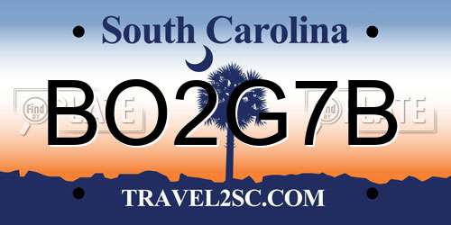 BO2G7B South Carolina License Plate