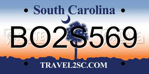 BO2S569 South Carolina License Plate
