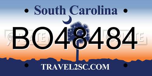 BO48484 South Carolina License Plate