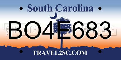 BO4E683 South Carolina License Plate