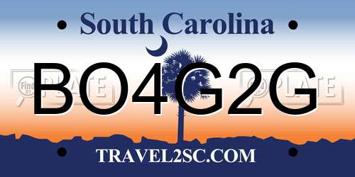 BO4G2G South Carolina License Plate