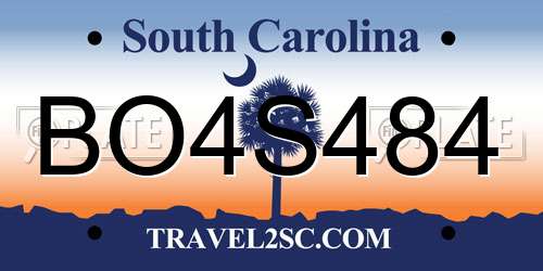 BO4S484 South Carolina License Plate