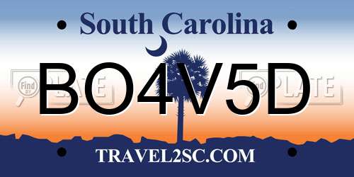 BO4V5D South Carolina License Plate