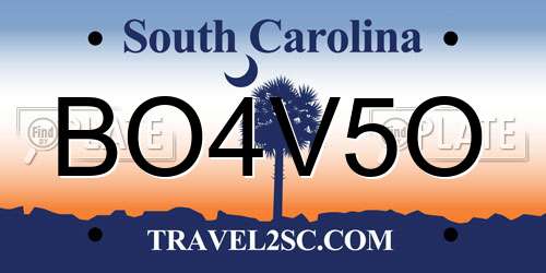 BO4V5O South Carolina License Plate