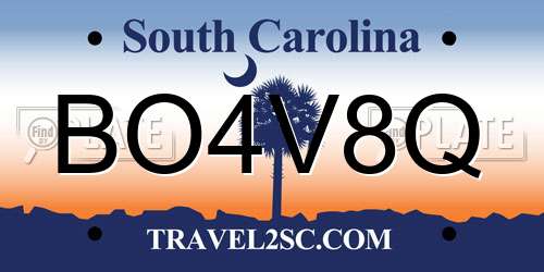 BO4V8Q South Carolina License Plate