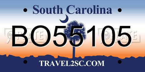 BO55105 South Carolina License Plate