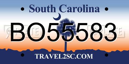 BO55583 South Carolina License Plate