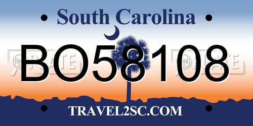 BO58108 South Carolina License Plate