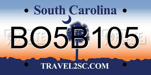BO5B105 South Carolina License Plate