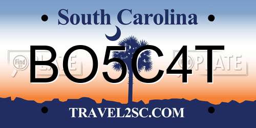 BO5C4T South Carolina License Plate