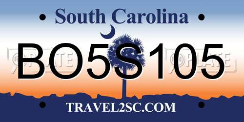 BO5S105 South Carolina License Plate