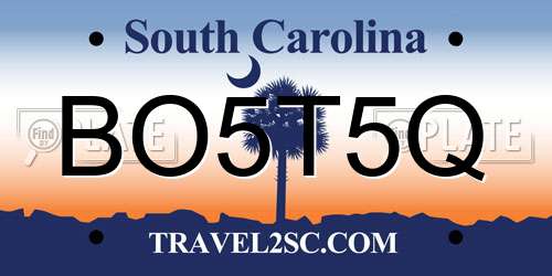 BO5T5Q South Carolina License Plate