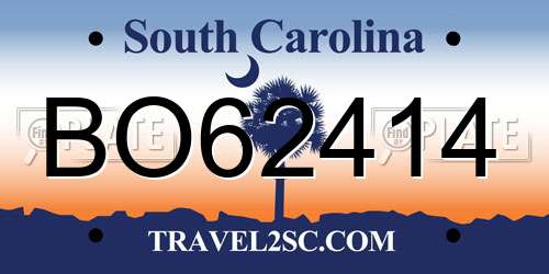 BO62414 South Carolina License Plate