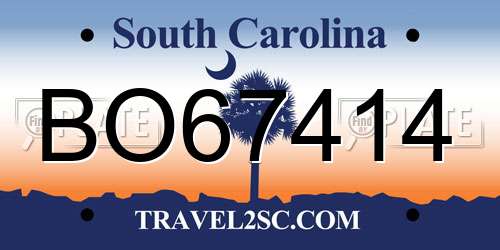 BO67414 South Carolina License Plate