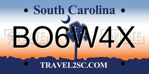BO6W4X South Carolina License Plate
