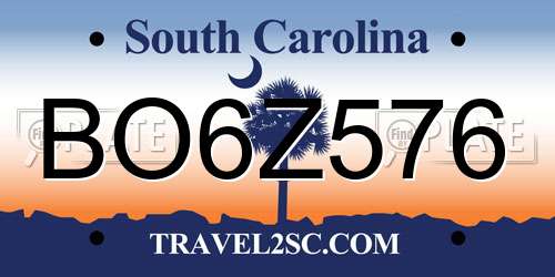 BO6Z576 South Carolina License Plate