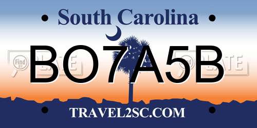 BO7A5B South Carolina License Plate