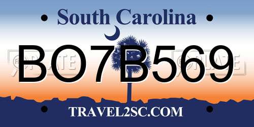 BO7B569 South Carolina License Plate