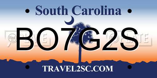 BO7G2S South Carolina License Plate