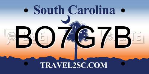 BO7G7B South Carolina License Plate