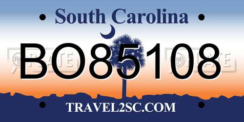 BO85108 South Carolina License Plate