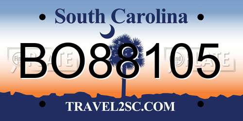 BO88105 South Carolina License Plate