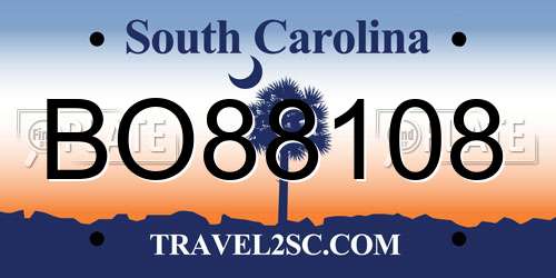 BO88108 South Carolina License Plate