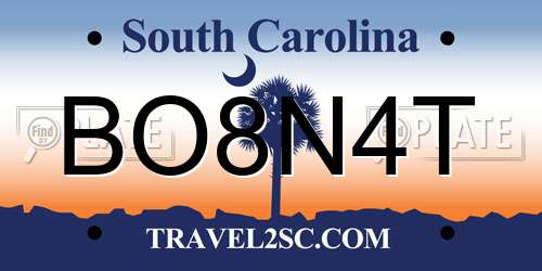 BO8N4T South Carolina License Plate