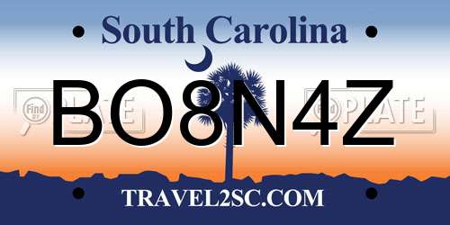 BO8N4Z South Carolina License Plate