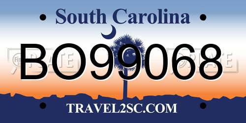 BO99068 South Carolina License Plate