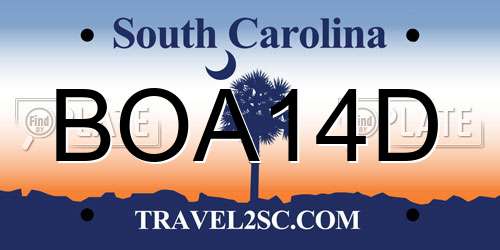 BOA14D South Carolina License Plate