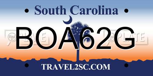 BOA62G South Carolina License Plate