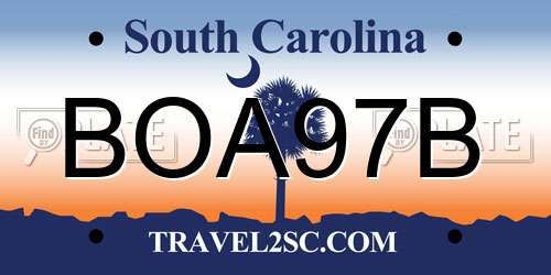 BOA97B South Carolina License Plate