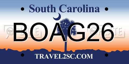 BOAG26 South Carolina License Plate