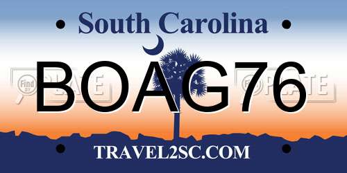 BOAG76 South Carolina License Plate