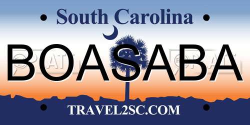 BOASABA South Carolina License Plate