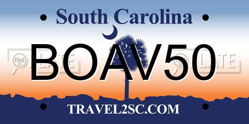 BOAV50 South Carolina License Plate