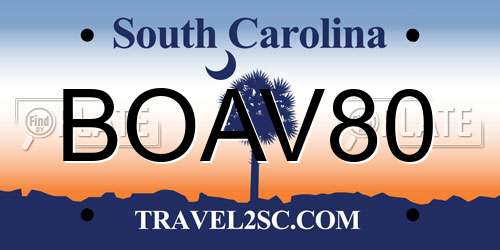 BOAV80 South Carolina License Plate