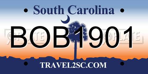 BOB1901 South Carolina License Plate