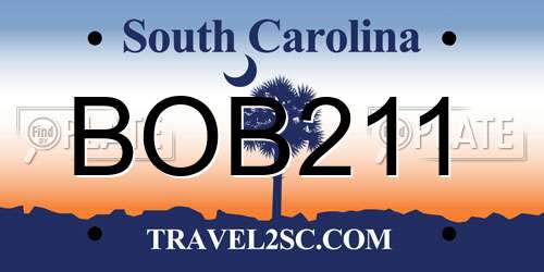 BOB211 South Carolina License Plate
